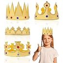 TIESOME Fiesta de cumpleaños para niños King Crown, 4 piezas Happy Birthday Crown Hat para niños niñas Golden King Crowns Disfraz Corona para Baby Shower Halloween Navidad Photo Props Accesorios