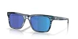 Costa Del Mar Men's Tybee Rectangular Sunglasses, Ocean Currents/Blue Mirrored Polarized 580g, 52 mm