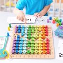 Wooden Multiplication Board Game Children Counting Toy for 3 Years Olds