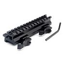 TRIROCK See-Through Throw Lever Riser Mount Picatinny Riser Mount with 13 Slots Double Rails Quick Release Detachable Fits Scope Optics