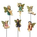 SisBroo Fairy Garden Accessories - Juego de 6 figuras de hadas en miniatura para macetas y decoración de jardín