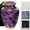 Marble Elegance Purple Cremation Urn for Human Ashes for Funeral, Burial or Home, Cremation Urns for Ashes Adult Male Urns for Dad and Urns for Human Ashes XL Large & Small Decorative Urns for Mom