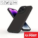 For iPhone 15 14 13 12 11 Pro Max X XR Full Black Back Protection Case Cover