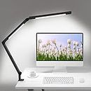 LED Desk Lamp with Clamp, Architect Desk Lamp with Dual Light and Adjustable Swing Arm, Clip-on Eye-Care 4 CCT Modes & 5 Brightness Levels Table Light Modern Desk Light for Dorm Home Office
