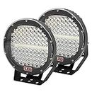 AUXTINGS 2 Pieces 9 inch 294W LED Pods Light Bar Black Round 24000Lm Waterproof Spot Beam Led Work Light Off Road Lights Driving Light for Truck SUV ATV Tractor Boat