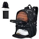 Cyanmor Basketball Backpack Large Space Backpack Large Sports Bag with Independent Ball Rack and Shoe Compartment, Ideal for Basketball, Football, Volleyball, Swimming, Fitness and Travel
