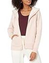 Amazon Essentials Women's Sherpa-Lined Fleece Full-Zip Hooded Jacket (Available in Plus Sizes), Light Pink, L