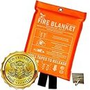 Supa Ant Emergency Fire Blanket for Home and Kitchen - 1 Pack 1500F High Visibility (Glow in The Dark) Smother Kitchen Fire Blanket - CE Certified Hero Fire Blankets Emergency for Home (47in)