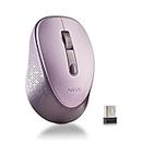 NGS Dew Lilac - Wireless Optical Mouse, Ergonomic Mouse, Silent Mouse for Laptop Wireless, High Precision with Nano Receiver, Ambidextrous, 800/1600 DPI Adjustable, Plug and Play