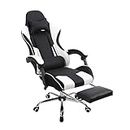 Panana Gaming Racing Desk Chair Adjustable Hight Swivel Chair with Lumbar and Head Pillow (White)