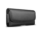Realtech Pu Leather Pouch Cover Holster Belt Clip Case Magnetic Cover for iPhone 12 - Black