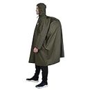 ROCKSPORT Unisex Hooded Rain Poncho for Adult,Waterproof, lightweight,Reusable& Packable, One Size Fits Most, Free Size(Army Green)