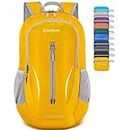 ZOMAKE Ultraleicht Faltbarer Rucksack - Packbare Backpacks 25L,Kleiner Faltbar Rucksäcke Wanderrucksack Wasserdicht für Damen Herren Outdoor Wandern(Gelb)