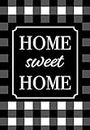 Home Sweet Home Flagge, kariert, Frühlingshaus, 71,1 x 101,6 cm