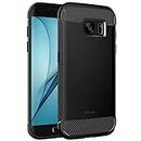 JETech Coque Fine pour Samsung Galaxy S7 Edge, Étui Housse de Téléphone Ultra Mince Anti-Chocs avec Conception en Fibre de Carbone (Noir)