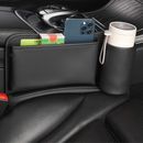 Car Seat Gap Filler Phone Cup Holder PU Leather Interior Crevice Organizers Box