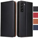 Samsung Galaxy S22/Plus/Ultra Hülle Echt Leder Klapphülle Flip Case Tasche Cover