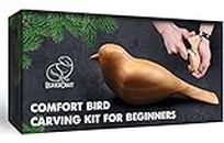 BeaverCraft, Wood Carving Kit Comfort Bird DIY - Complete Starter Whittling Knife Kit for Beginners Adults and Teens - Book Fun Project Carve Bird Hobby Whittling Knife - Learning Woodworking