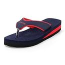 DOCTOR EXTRA SOFT Care Diabetic Orthopedic Pregnancy Flat Super Comfort Dr Flipflops and House Slippers For Women's and Girl's D-18-Navy Red-7 UK