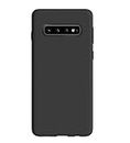 MOBILOVE Shockproof Slim Matte Liquid Soft Silicone TPU Back Case Cover with Camera Protection for | Samsung Galaxy S10 Plus (Black)