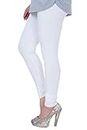 Plus Size Ultra Soft Churidar Cotton Lycra Regular Fit Leggings For Women White