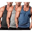 COOFANDY Men's Workout Tank Tops 3 Pack Sleeveless Gym Shirts Fitness Running Tank Bodybuilding T Shirts