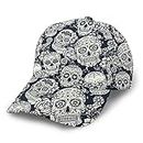 Baseball Cap Day of The Dead Sugar Skull with Floral Print Dad Caps Classic Fashion Casual Adjustable Sport for Women Hats