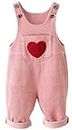 Baby Boys Corduroy Overalls Kids Bib Pants Suspender Trousers Toddler Strap Jumpsuit Bottom Girl One Piece Overalls Sleeveless Romper Pink 2-3 Years