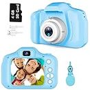 CADDLE & TOES Kids Camera, Christmas Birthday Gifts for Girls or Boys Aged 4+ to 12 Years Old, Kids Digital Camera for Kids with Video, HD Digital Camera Toys for Kids (Blue Camera with SDCard)