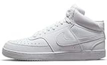 Nike Men's Court Vision Mid Sneaker, White/White-White, 10.5