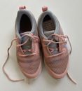 Nike kids girls size US 12/EUR 29.5 pink grey lace up sneakers runners shoes GUC