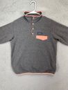 Patagonia Sweater Womens Small Grey Synchilla Fleece Snap T Pullover Jacket Logo