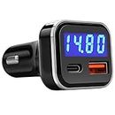 JEBSENS USB C Car Charger Adapter with Voltage Display, 30W Cigarette Lighter Fast Charge Power Delivery & Quick Charge 3.0 (PD & QC), Volt Meter Battery Monitor, Compatible with iPhone Galaxy Pixel
