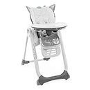 Chicco Foxy Polly 2 Start High Chair for Babies from Birth to 3 Years (15 kg), Adjustable, 4 Wheels, Fully Reclining Backrest and Compact Closure
