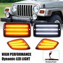 For Jeep Wrangler TJ 1997-2006 Smoke LED Bumper Signal Front Side Marker Lights