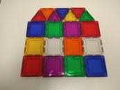 Lote de 19 cuadrados y triángulos de construcción Magworld (12) 3" cuadrados (7) Triángulos 11/04/21