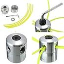 MECSTROKE Brand Heavy Duty Aluminum Grass Trimmer Head/Tap & Go with 4 Lines for Grass Cutter Attachment - 1 Pc