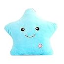 EZ Life Smiling Star Illuminating 7 Color LED Light Pillow - Plush and Soft Toy and Pillow - Blue - Gifts for Kids, Creative Glowing LED Night, Home, Room Décor