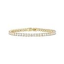PAVOI 14K Gold Plated 3mm Cubic Zirconia Classic Tennis Bracelet | Gold Bracelets for Women | Size 6.5-7.5 Inch, 7 Inches, Yellow Gold, Cubic Zirconia