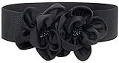 ALAIX Women's Wide Belt Stretchy Chunky Waist Belt Dress Belts Big Flower Cinch Belts Elastic Belts for Women