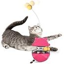 Giocattolo per gatti – Giocattolo interattivo per gatti 3 in 1 con piume per gatti, giocattolo per allenamento lento e giocattolo di ricerca per gatti(Rot)