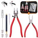 Swpeet 9Pcs Glass Cutter Tool Kit, Breaker Grozer Pliers and Curve Jaw Glass Running Pliers Kit with Rubber Tips, Pencil Oil Feed Carbide Tip Glass Cutter, 2Pcs Blades with Oil Dropper and Screwdrive