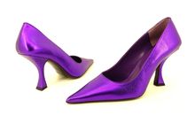 BY FAR VIVA METALLIC décolleté slipper scarpe da donna ultravioletti taglia 37