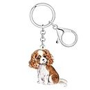 RAIDIN Acrylic Cute Dog Pets Keychain for Women Girls Kawaii Puppy Key ring Gifts for Purse Car Keys Dog Lovers (Cavalier King Charles Spaniel)