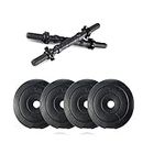 CORSO SPORTS & FITNESS Corso Home Gym Set, (4kg to 24kg) Dumbbell Set, 1 Pair of Adjustable Dumbbell Rods with PVC Dumbbell Plates, Home Gym Set, Exercise & Fitness Sets (8KG SET (2KG X 4 PVC PLATES)
