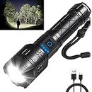 Rechargeable Flashlights High Lumens, 950000LM Powerful Tactical Flashlights, 5 Modes LED Flashlight Adjustable, Brightest Flashlight Waterproof, Handheld Flash light for Emergencies, Camping, Hiking