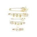 Pearl Brooch Pins Pearl Brooches for Women Girls Sweater Shawl Pin Safety Pins Dresses Clips Clothing Decoration Accessories 5Pcs