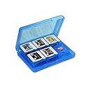 OSTENT 28-in-1 Game Memory Card Case Holder Cartridge Storage Compatible for Nintendo 3DS LL/XL - Color Blue