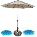 Delux patio furniture accessories 3pc 9ft umbrella 30lbs fireglass 50lbs base