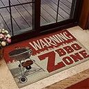 Door mat Indoor BBQ Warning BBQ Zone Funny Doormat, BBQ Lovers Home Decorative Welcome Doormat Home Decor